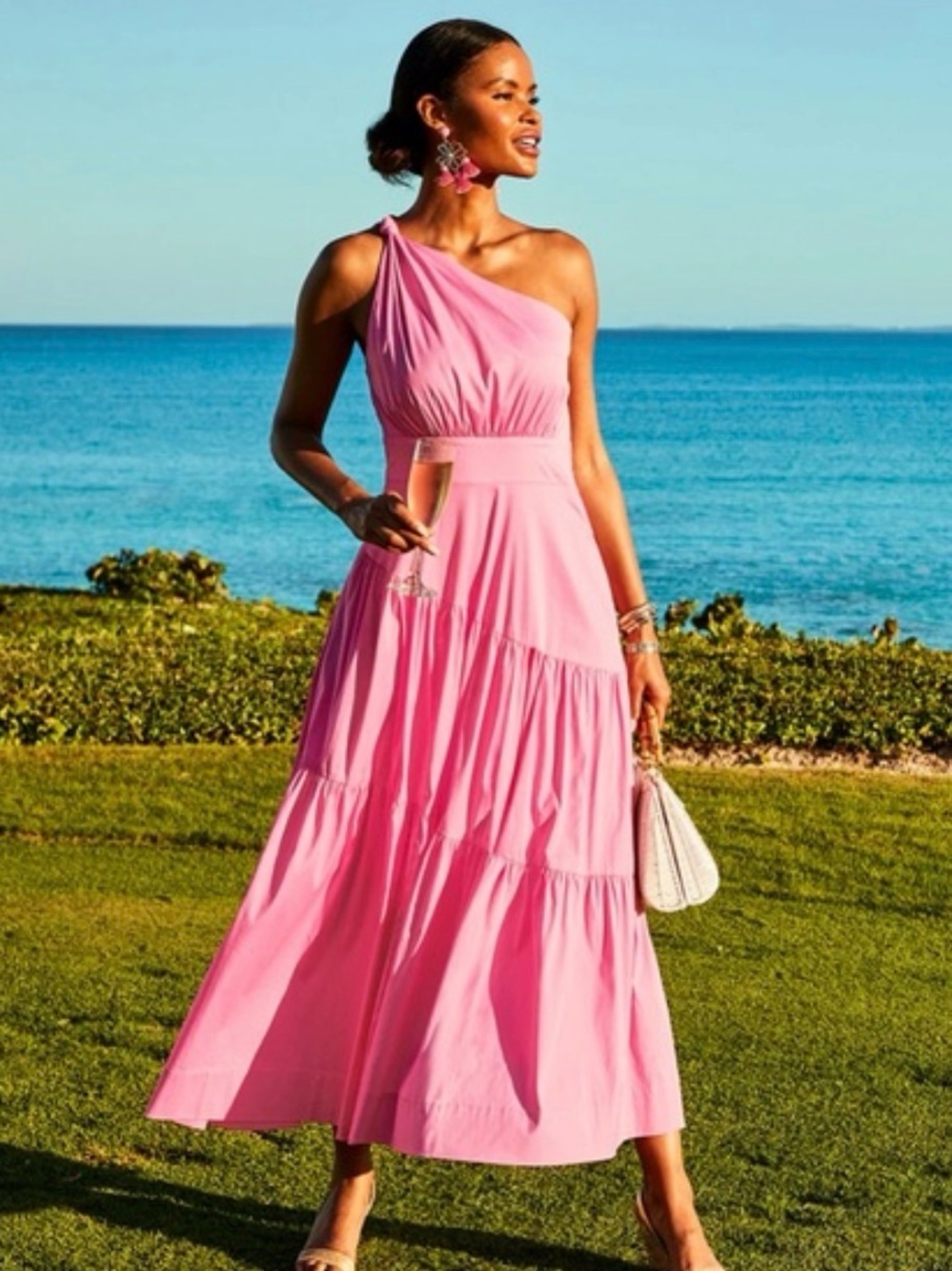 Lilly Pulitzer NWT Lucilyn Confetti Pink size 12 one shoulder dress